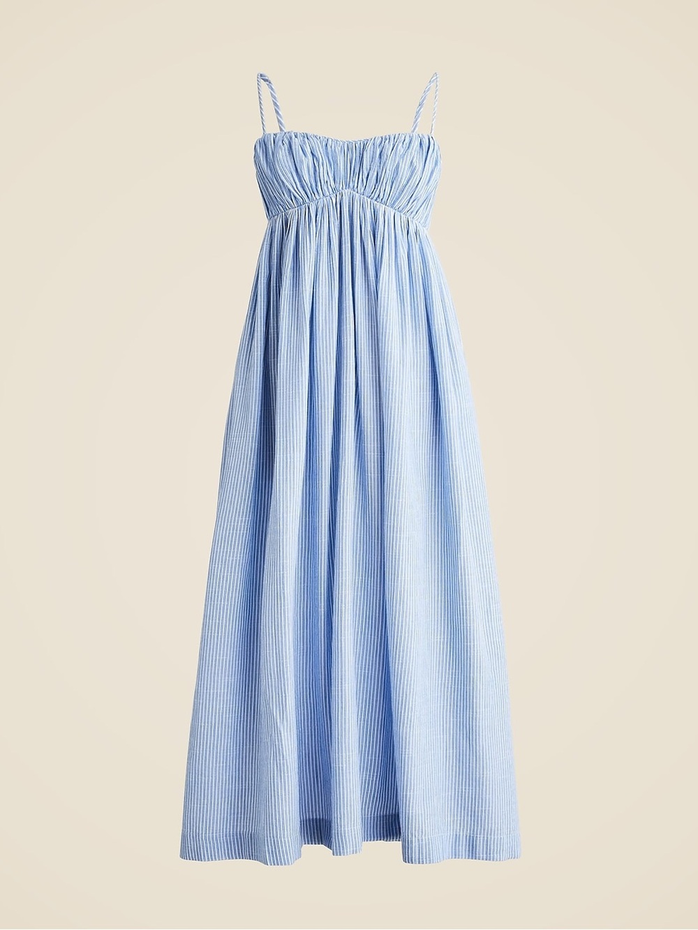 J.Crew Airy Gauze Empire-Waist Midi Dress Striped